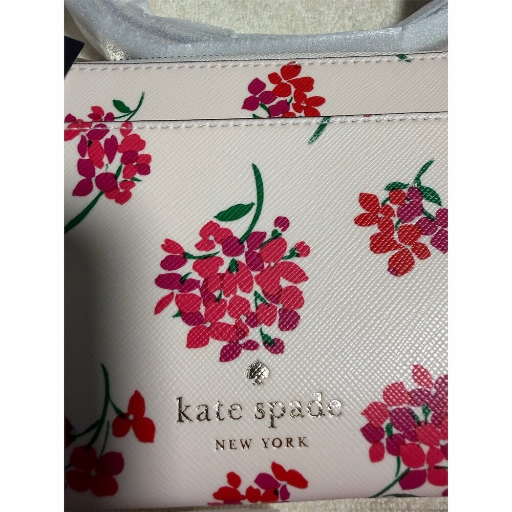 Kate Spade Sadie Coastal Floral Crossbody Bag + Fuchsia Zip Wristlet Set - Picture 4 of 12